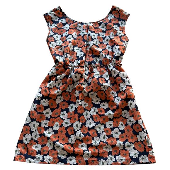 Womens Dress Small Blue Orange Floral Baby Doll Summer Fairycore Romantic Sweet - Picture 1 of 8